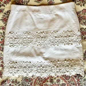 J crew white lace trim skirt size 2